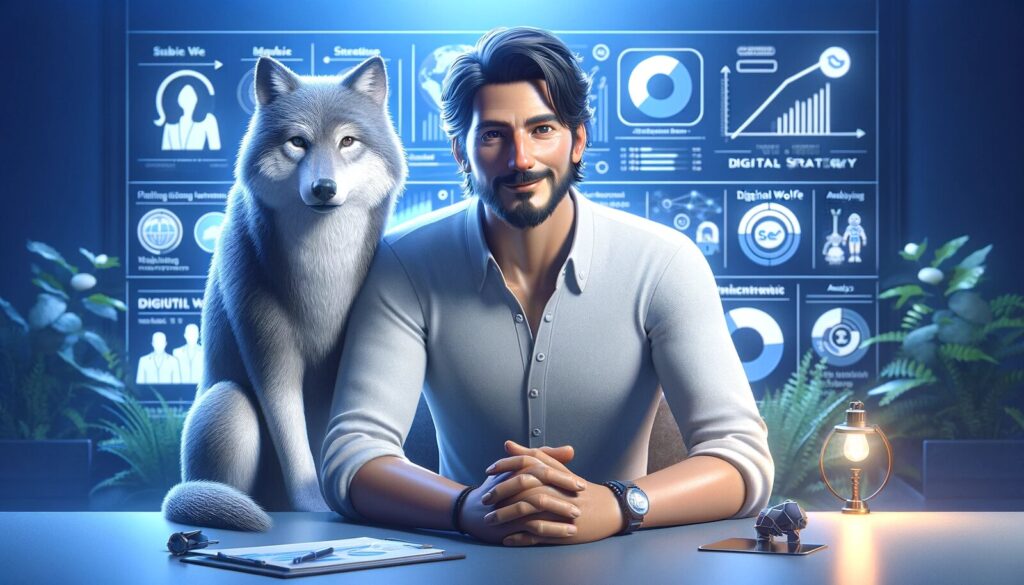 uomo con lupo